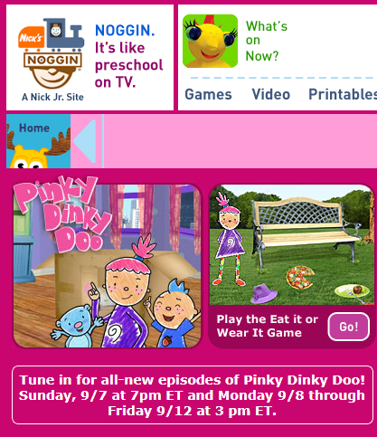 Noggin Pinky Dinky Doo Games